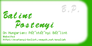 balint postenyi business card